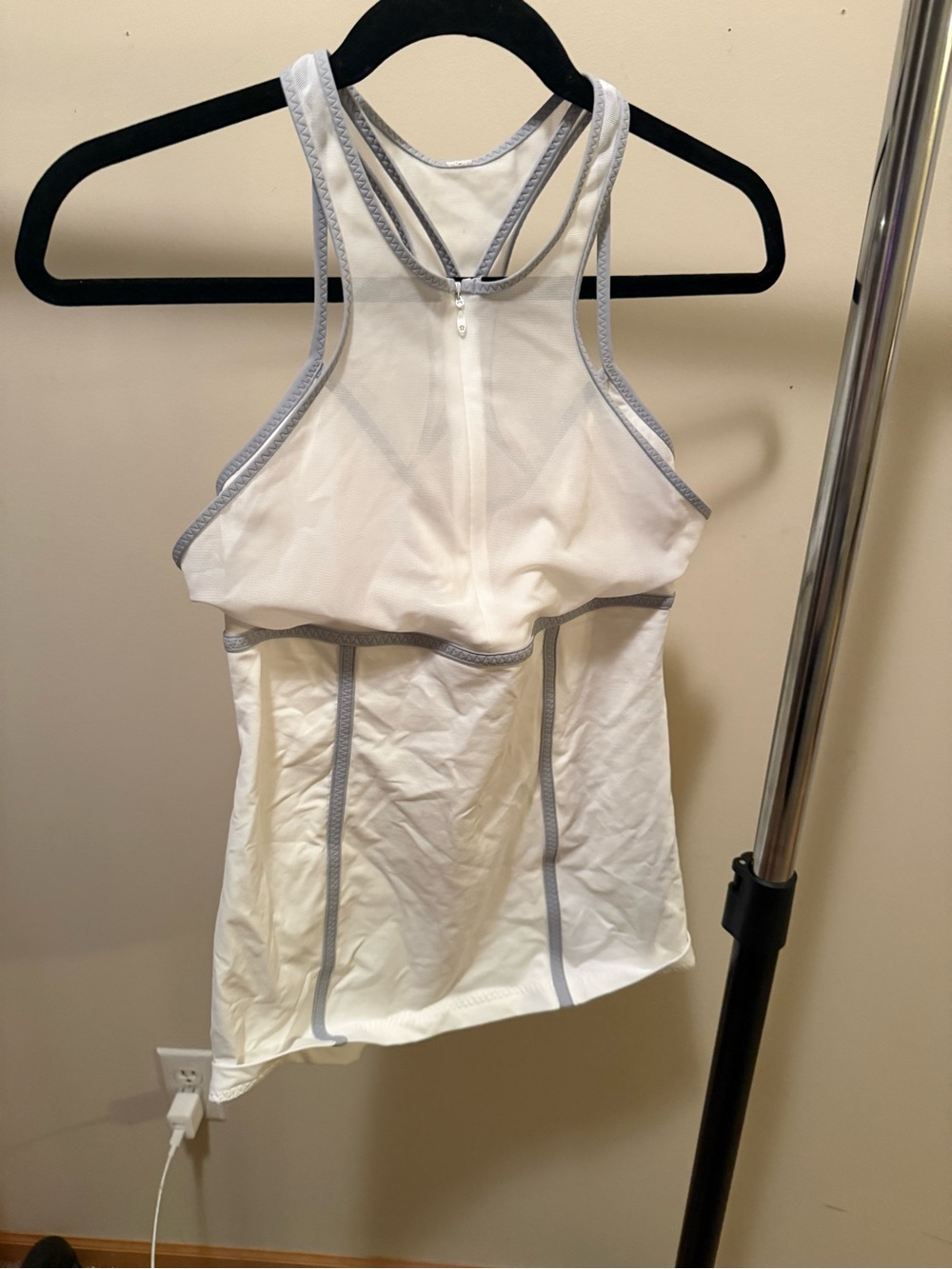 lululemon athletica White Tank Top with Gray Trim